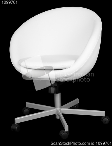 Image of Leather modern white office chair