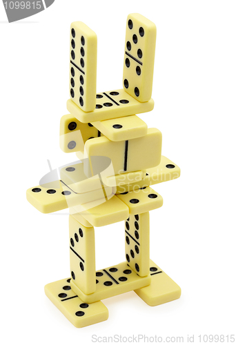 Image of Bizarre construction of dominoes