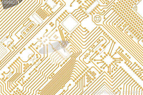 Image of Industrial electronic graphics golden - white background