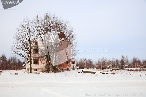 Image of Winter landscape with unfinished mansion