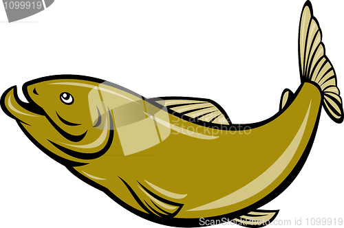 Image of cartoon trout fish jumping