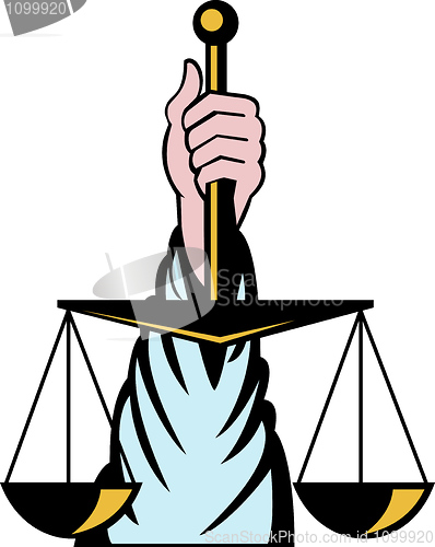 Image of Hand holding scales of justice