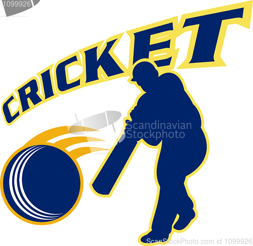 Image of cricket sports player batsman batting