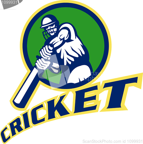 Image of cricket sports player batsman batting