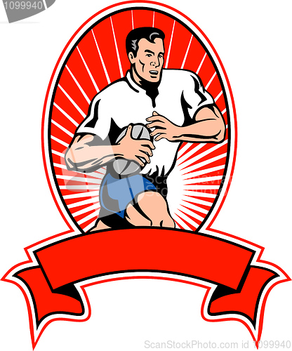 Image of rugby player running with ball