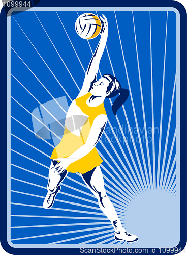 Image of Netball player rebounding