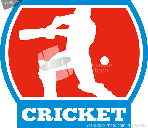 Image of cricket batsman silhouette batting