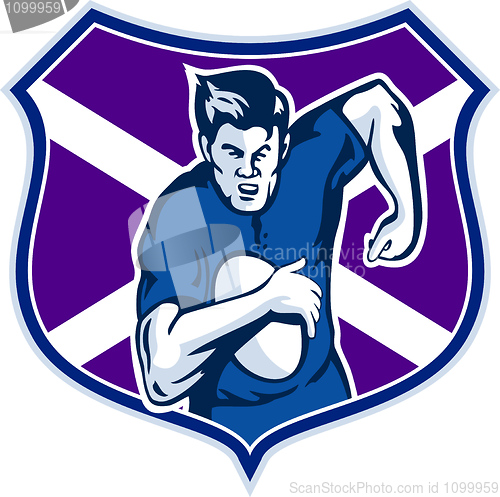 Image of rugby player running with ball scotland