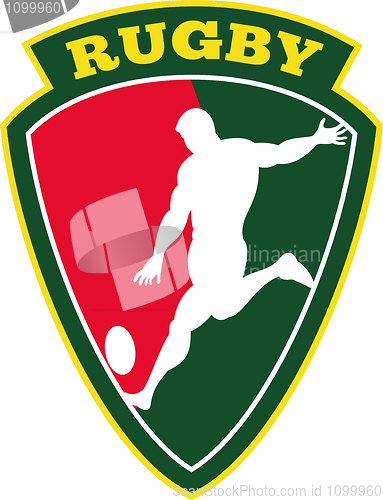 Image of rugby player kicking ball