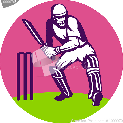 Image of cricket sports batsman batting