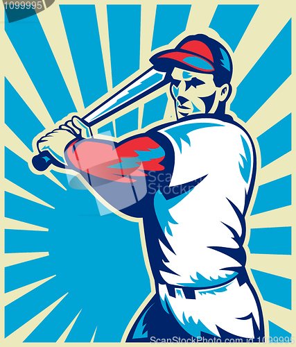 Image of Baseball player holding bat