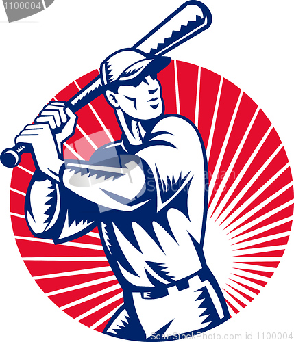 Image of Baseball player holding bat