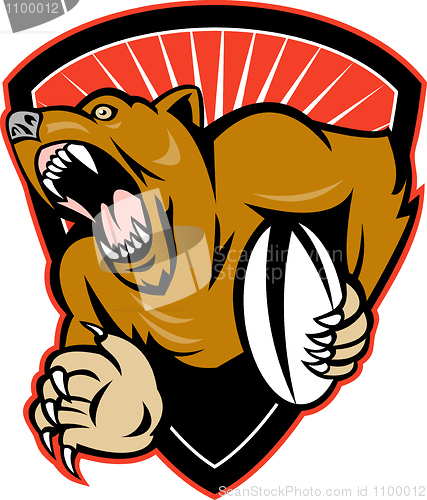 Image of grizzly or brown bear rugby player