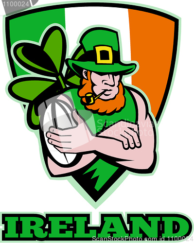 Image of Irish leprechaun rugby player 