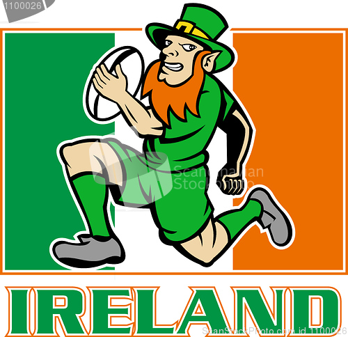 Image of Irish leprechaun rugby player 