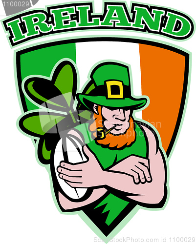 Image of Irish leprechaun rugby player 