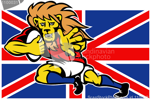 Image of British Lion  rugby fending off