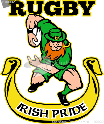 Image of Irish leprechaun rugby player 