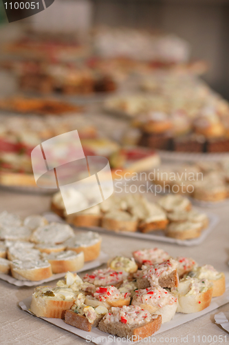 Image of czech original sandwiches as very nice food background