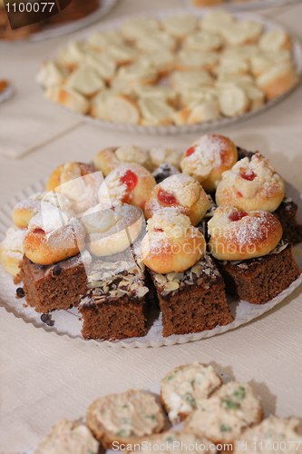 Image of typical czech sweet cakes as very nice food background