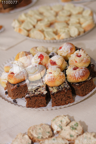Image of typical czech sweet cakes as very nice food background