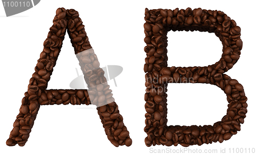 Image of Coffee font A and B letters isolated 