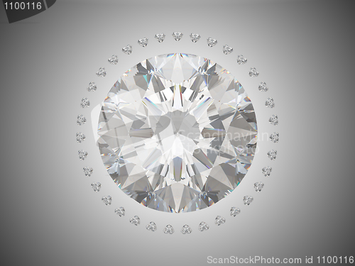 Image of Top view of brilliant cut diamond