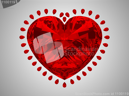 Image of Large red heart cut diamond