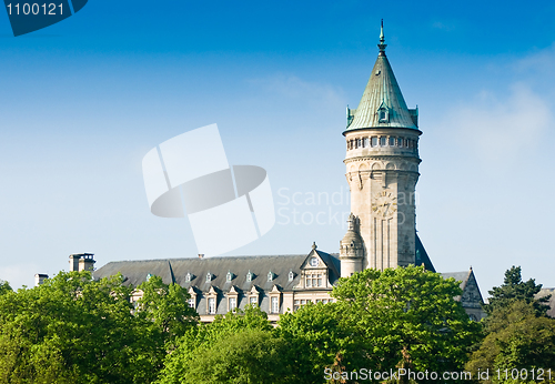 Image of Luxembourg sight - castle tower with clock
