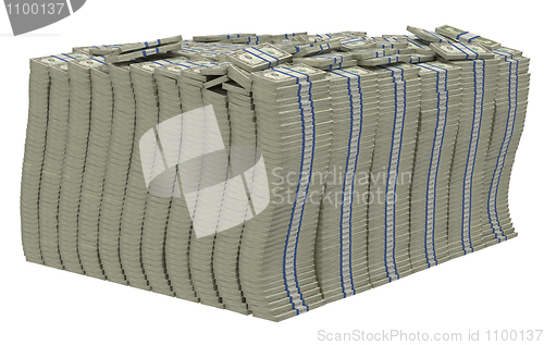 Image of Huge pile of US dollars isolated