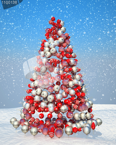 Image of Firtree shape assembled with Xmas decoration
