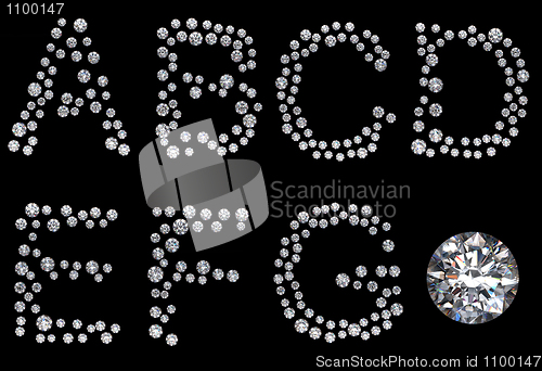 Image of Diamond A-G letters with gem