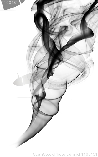 Image of Abstract puff of black smoke on white