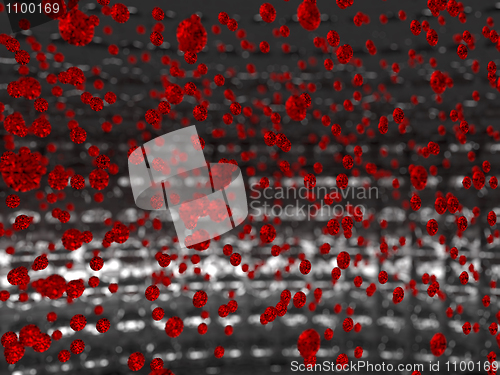 Image of Red diamonds over grey metallic backgoround