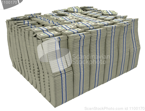 Image of Much money. Large stack of US dollars