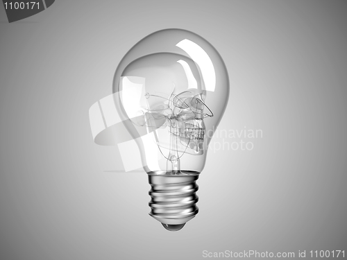 Image of Skull inside Lightbulb - health or death