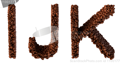 Image of Roasted Coffee font I, j and K letters