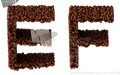 Image of Roasted Coffee font E and F letters