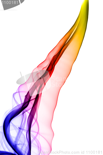 Image of Abstract colored smoke waves on white