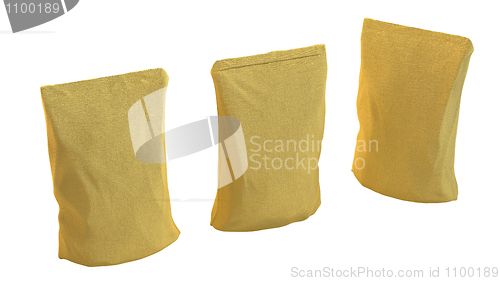 Image of Burlap Package for tea or coffee isolated