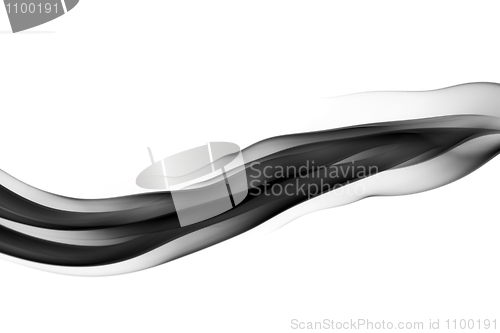 Image of Abstract black smoke waves on white