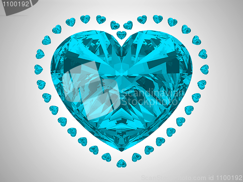 Image of Large blue heart cut diamond