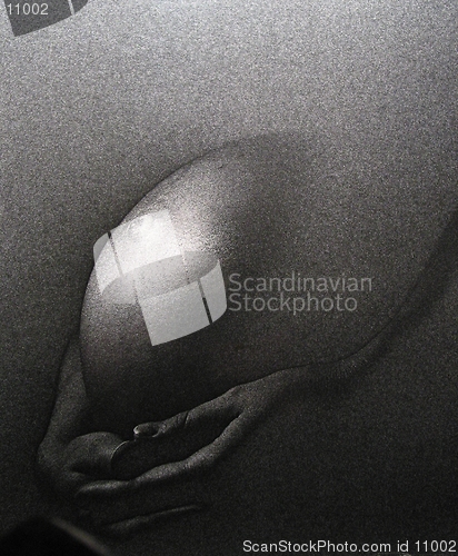 Image of Pregnant - Analog photo on B/W film. Silvergrains can easily be seen.