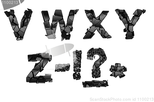 Image of Broken V-Z font letters