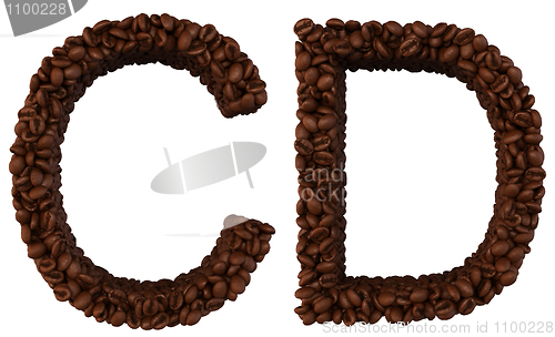 Image of Coffee font C and D letters isolated