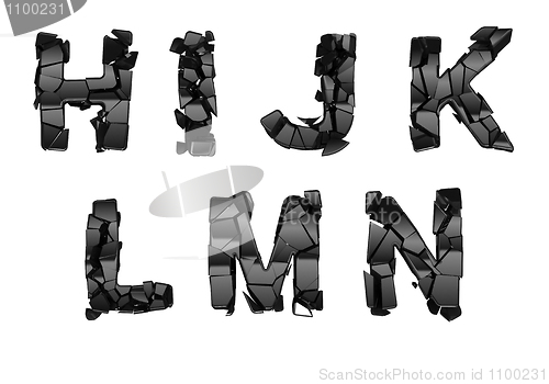 Image of Broken H-N font letters