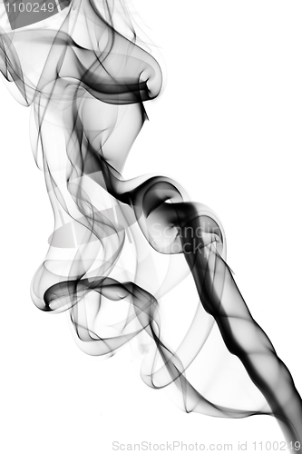 Image of Abstract puff of black smoke on white