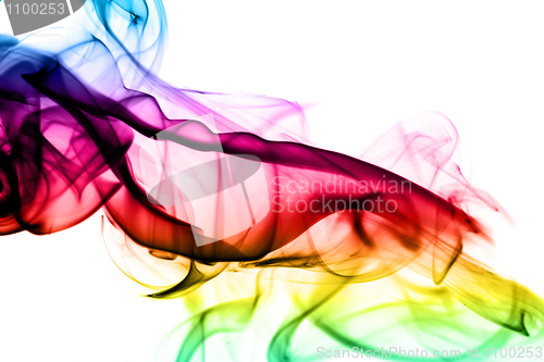 Image of Colorful Fume shape Abstraction on white