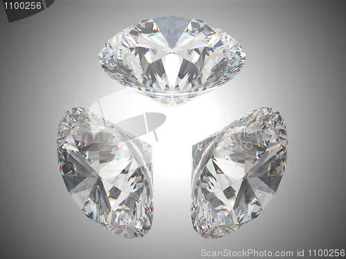 Image of Three brilliant cut diamonds 