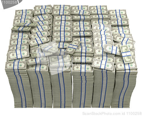 Image of Treasury. Large bundle of US dollars